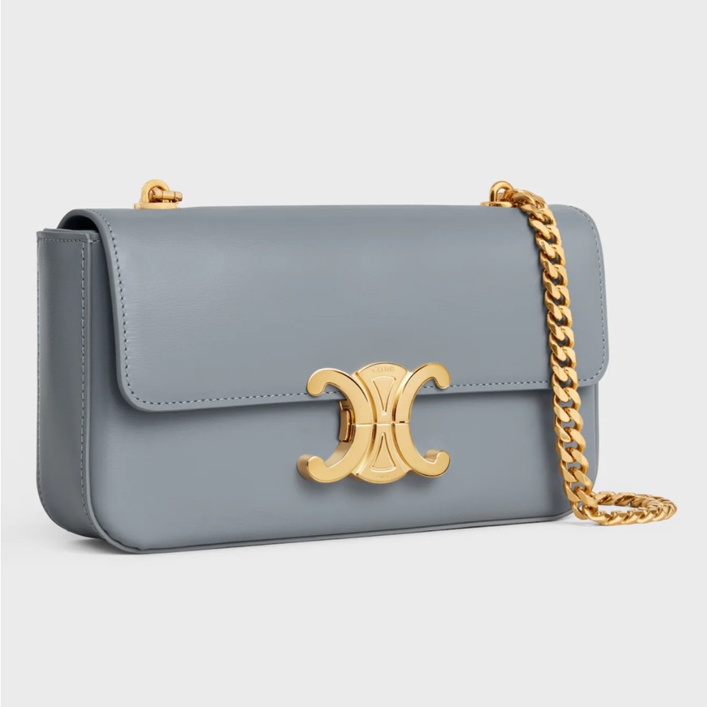 Celine Triomphe chain leather crossbody bag